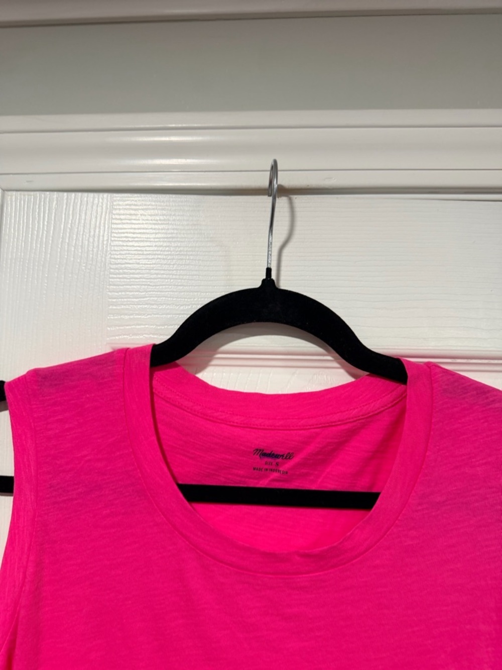 NWOT Madewell Size S Pink Lightweight Crew Neck Relaxed Fit Cotton Tank Top - Picture 5 of 10